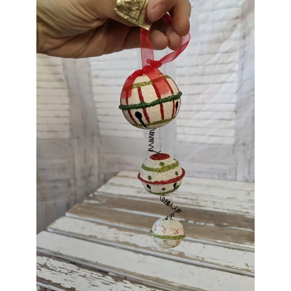 Mark Roberts Bell ornament Xmas holiday red green‎